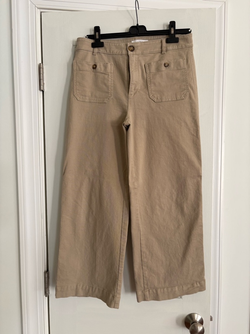 LOFT Tan Cotton Pants with Neutral Tone